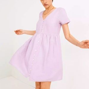 *SOLD* Madewell petite linen-blend alexandra button-front mini dress
